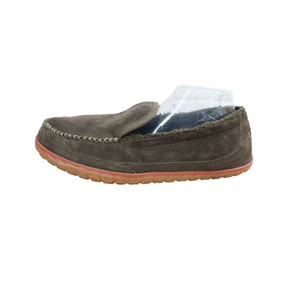 LL Bean Men's Brown Suede Cozy Fleece Lined Mountain Moccasins Slippers 11 M - Picture 1 of 9
